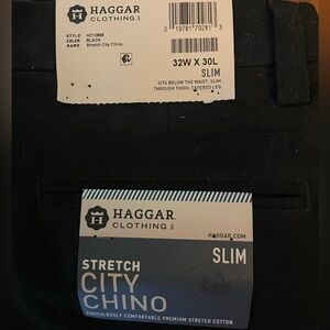 Haggar Black Slim Stretch Chino Pants